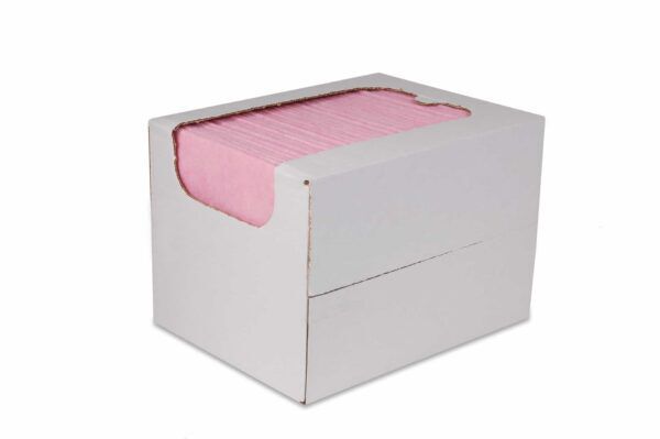 Reinigingsdoek 135gr/m2 non-woven (in dispenserdoos) rood 50/ds - 02035002