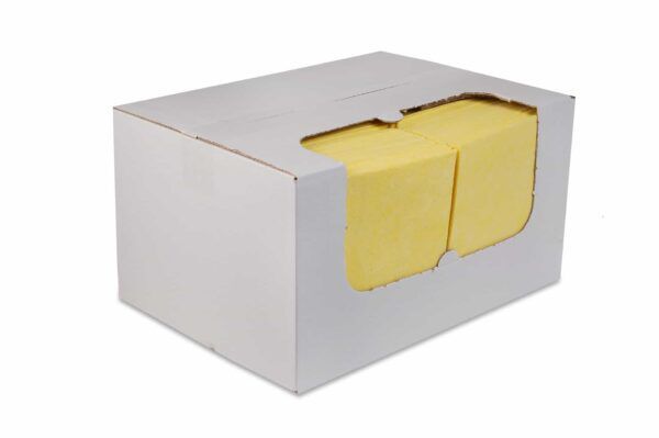 Reinigingsdoek 135gr/m2 non-woven (in dispenserdoos) geel 100/ds – 02035011
