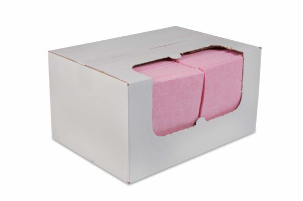 Reinigingsdoek 135gr/m2 non-woven (in dispenserdoos) rood 100/ds – 02035012