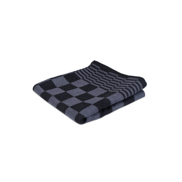 Theedoek geblokt 100% katoen 70x70cm grijs/zwart 6 stuks - 11004406