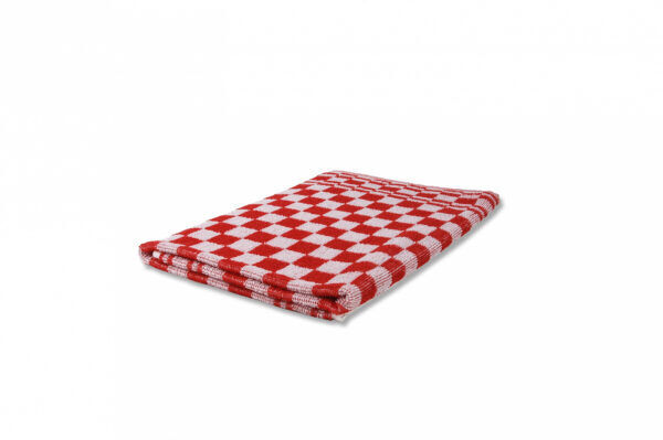 Keukendoek geblokt 100% katoen 60x60cm rood/wit 6 stuks - 11004512