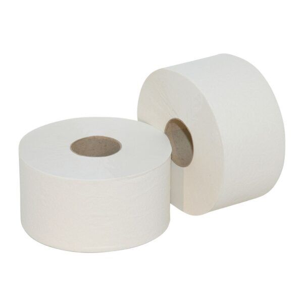 Mini jumborol cellulose 180m 2-laags wit 12 rol/pk - 6598516