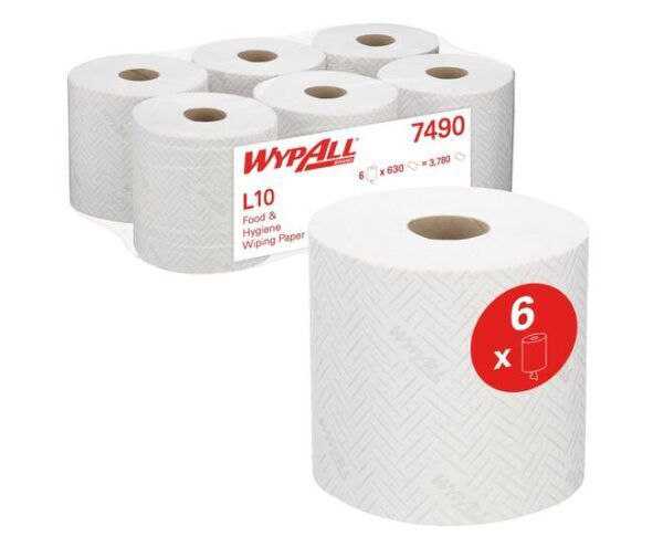 WypAll® poetsdoek L10 Airflex® 1-laags wit 630doek/rol - 7490