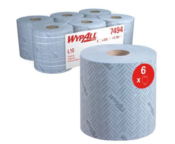 WypAll® poetsdoek L10 Airflex® 1-laags blauw 630doek/rol - 7494