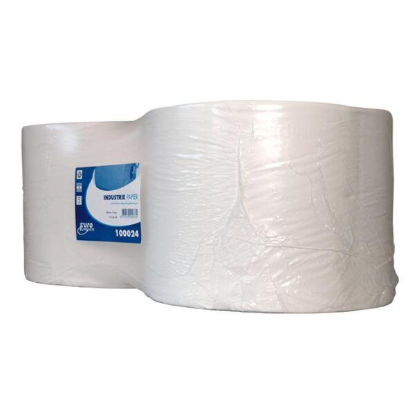 Poetsrol cellolose 1-laags 24cm x 1000mtr wit - 100024