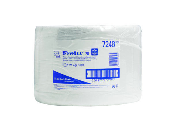 WypAll® poetsdoek L20 2-laags, wit 380m 1.000doek/rol - 7248