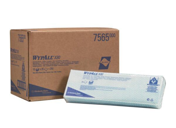 WypAll® sopdoek X80 Hydroknit® I-vouw 1-laags blauw 10x25st - 7565