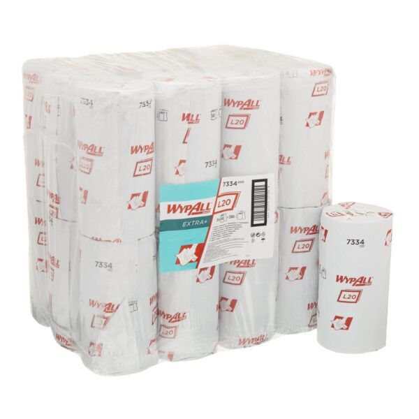 Wypall® poetsdoek L20 Extra+ 2-laags blauw 24 rollen met 140 doeken - 7334