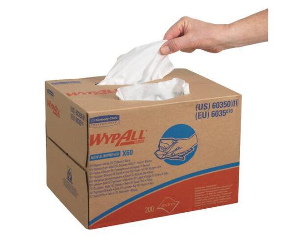 WypAll® doek X60 Hydroknit® 1-laags draagdoos wit 200st/ds - 6035 - Afbeelding 3