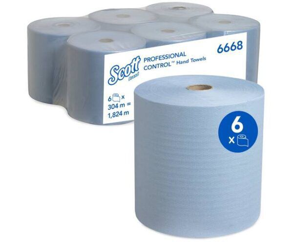 Scott® handdoekrol Airflex® 1-laags blauw 304mtr/20cm -  6668