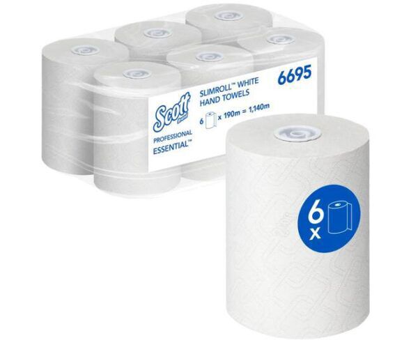 Scott® handdoekrol Essential Slimroll 1-laags wit 190mtr - 6695