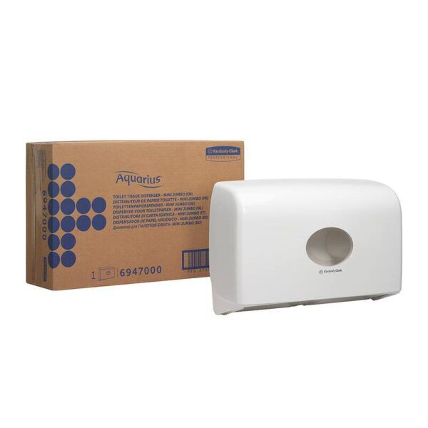 Aquarius® toiletpapier dispenser duo mini-jumbo wit - 6947 - Afbeelding 2