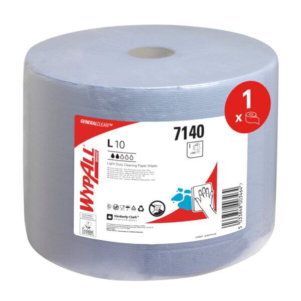 WypAll® poetsdoek L10, Airflex®, 1-laags, blauw, 570m 1.500doek/rol - 7140