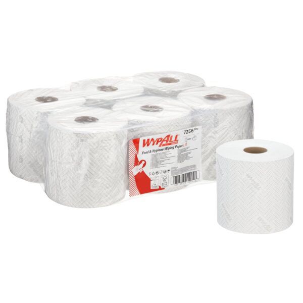WypAll® poetspapier L10 centerfeed 1-laags wit 800vel/rol 6 rol/pak - 7256
