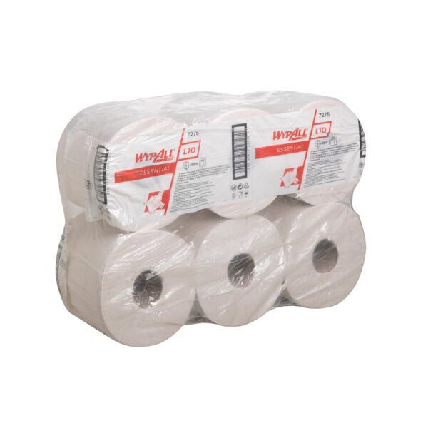 WypAll® poetspapier L10 Essential centerfeed 1-laags wit 300m 6rol/pak - 7276