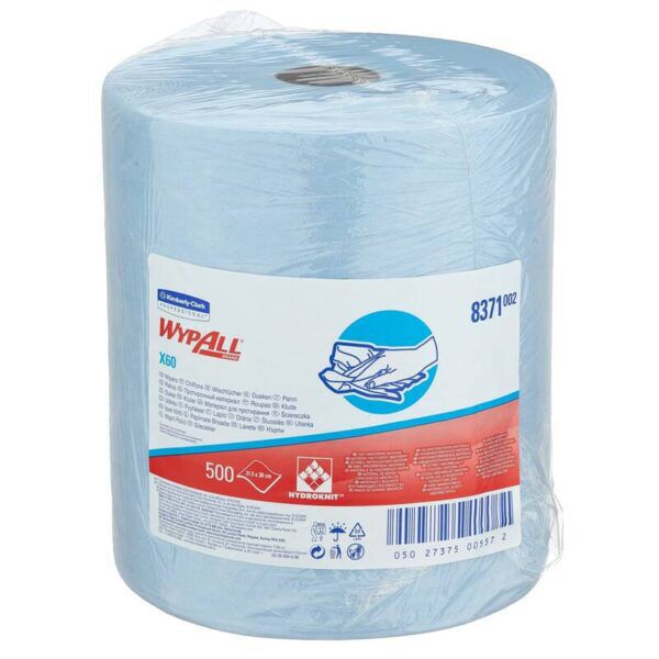 WypAll® doek X60 Hydroknit® 1-laags blauw 500doek/rol - 8371