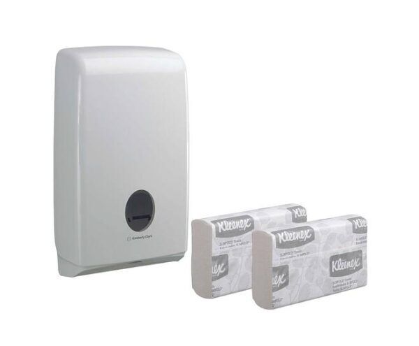 Aquarius® handdoek dispenser, Slimfold, wit - U7024 - Afbeelding 3