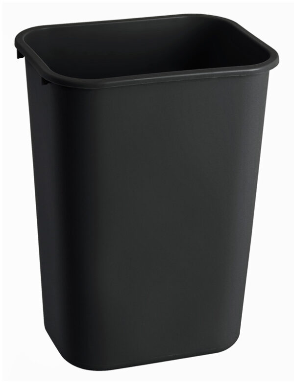 Rechthoekige afvalbak 39 liter zwart - VB 002957