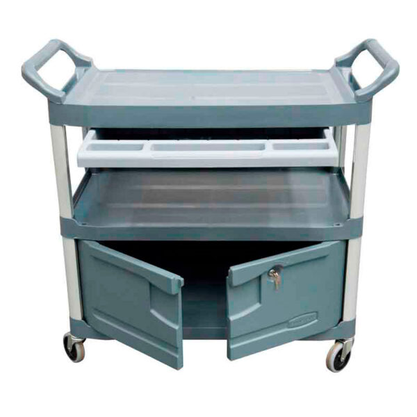 Materiaalwagen X-tra met lade en kast grijs - VB 004094 - Afbeelding 3