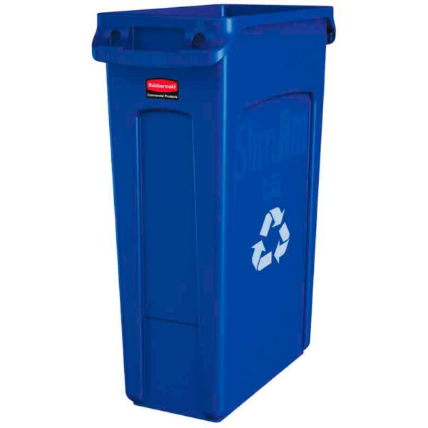 Slim Jim met luchtsleuven 87 liter blauw, recyclingsymbool - VB 186383