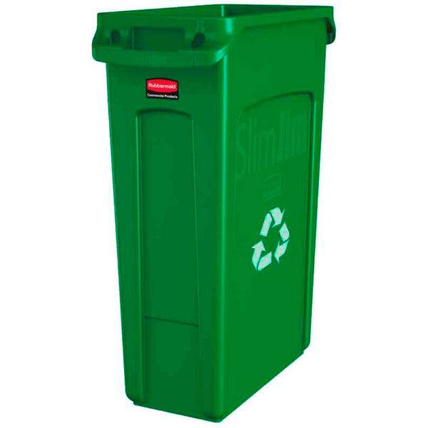 Slim Jim met luchtsleuven 87 liter groen, recyclingsymbool - VB 186390