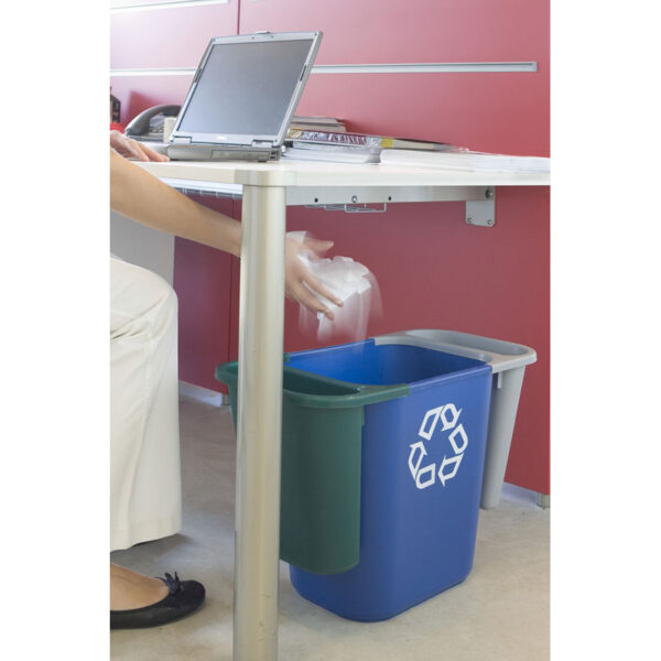 Rechthoekige afvalbak 26,6 liter blauw, recyclingsymbool - VB 002956 - Afbeelding 5