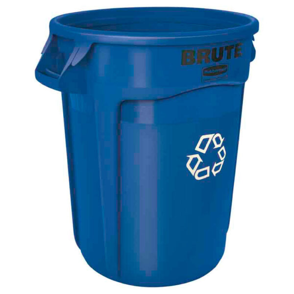 Ronde Brute container 121,1 liter blauw, recyclingsymbool - VB 002632