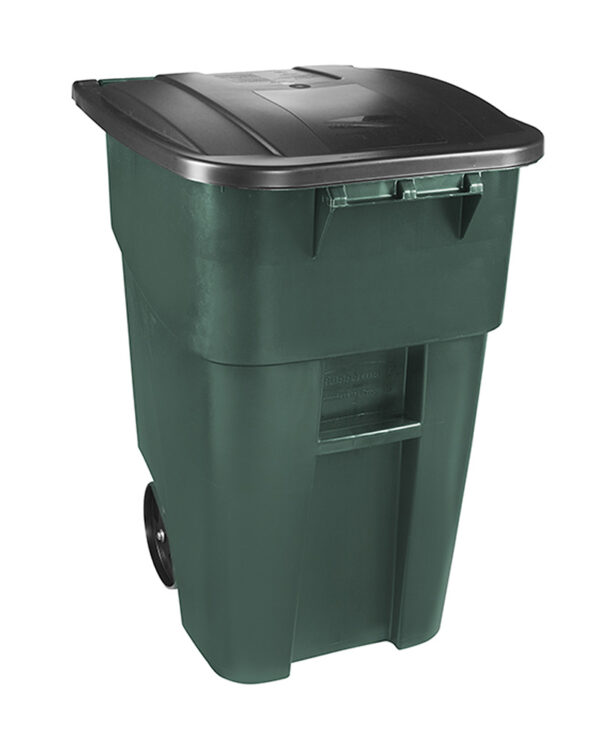 BRUTE-rolcontainer met deksel 189,3 liter donker groen, zwart - VB 216066