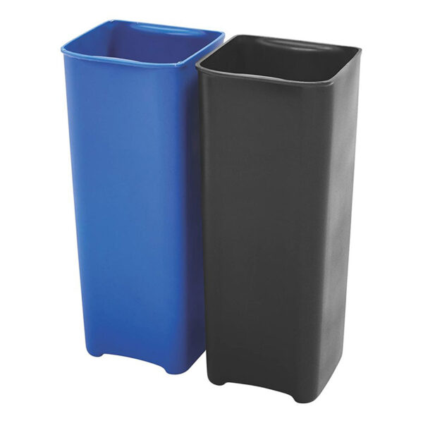Recycling binnenbakken 2x15 liter End Step RVS zwart, blauw - VB 225006