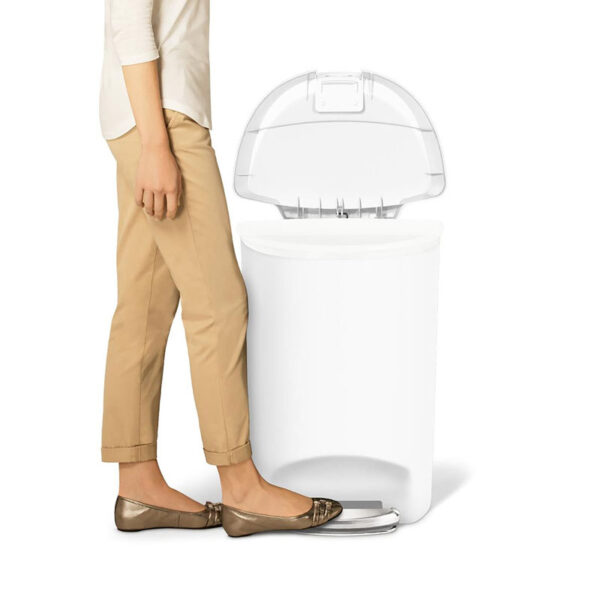 Afvalemmer Half Rond 50 liter Wit - VB 011141 - Afbeelding 4