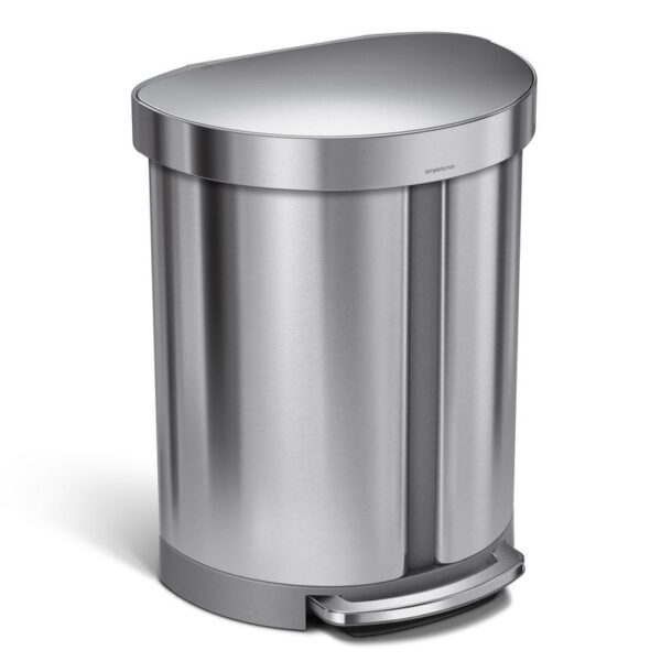 Afvalemmer Half Rond 22+33 liter zilver - VB 021164