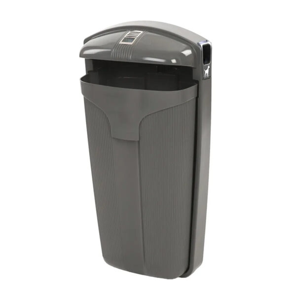Afvalbak Cibeles 50 liter met cassette voor hondenpoepzakjes grijs - VB 061617