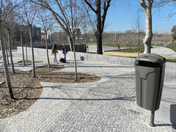 Afvalbak Cibeles 50 liter met cassette voor hondenpoepzakjes grijs - VB 061617 - Afbeelding 5