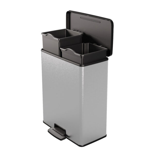 Pedaalemmer Decobin Duo 26+26 liter zilver, zwart - VB 129023 - Afbeelding 2
