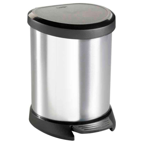 Pedaalemmer Decobin 5 liter zilver, zwart - VB 160018