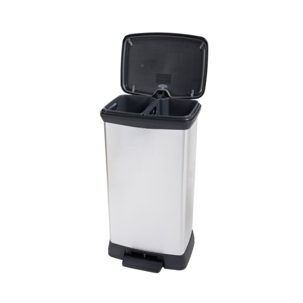 Pedaalemmer Decobin Duo 23+23 liter zilver, zwart - VB 680008 - Afbeelding 2