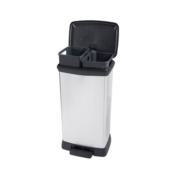 Pedaalemmer Decobin Duo 23+23 liter zilver, zwart - VB 680008 - Afbeelding 3