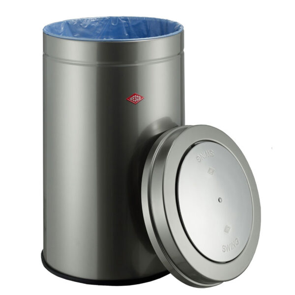 Wesco Afvalbak 120 Liter Neusilber met klepdeksel - Afbeelding 2