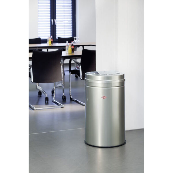 Wesco Afvalbak 120 Liter Neusilber met klepdeksel - Afbeelding 3