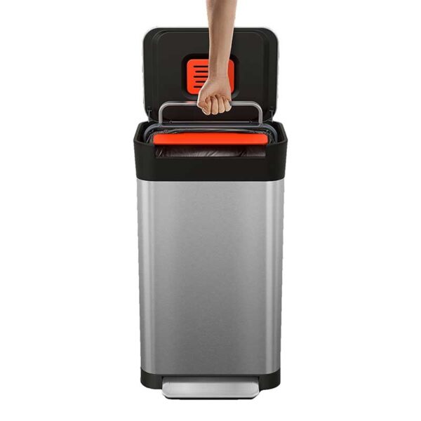 Intelligent Waste Titan 30 liter mat RVS, zwart - VB 300307 - Afbeelding 3