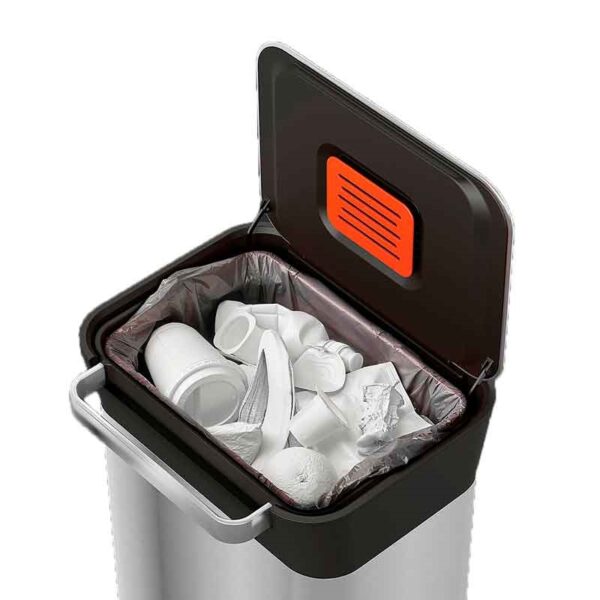 Intelligent Waste Titan 30 liter mat RVS, zwart - VB 300307 - Afbeelding 4