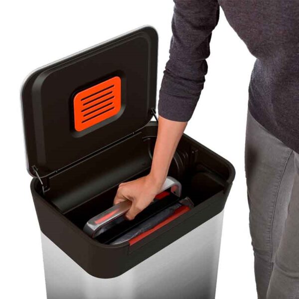 Intelligent Waste Titan 30 liter mat RVS, zwart - VB 300307 - Afbeelding 5