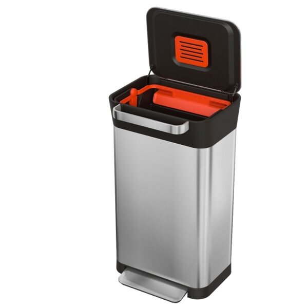Intelligent Waste Titan 30 liter mat RVS, zwart - VB 300307 - Afbeelding 9