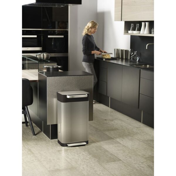 Intelligent Waste Titan 30 liter mat RVS, zwart - VB 300307 - Afbeelding 10