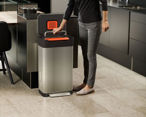 Intelligent Waste Titan 30 liter mat RVS, zwart - VB 300307 - Afbeelding 11