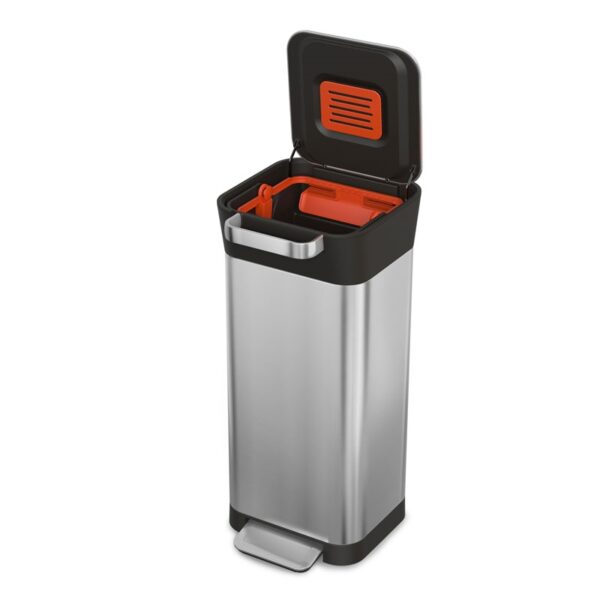 Intelligent Waste Titan Slim 20 liter mat RVS, zwart - VB 300376 - Afbeelding 3