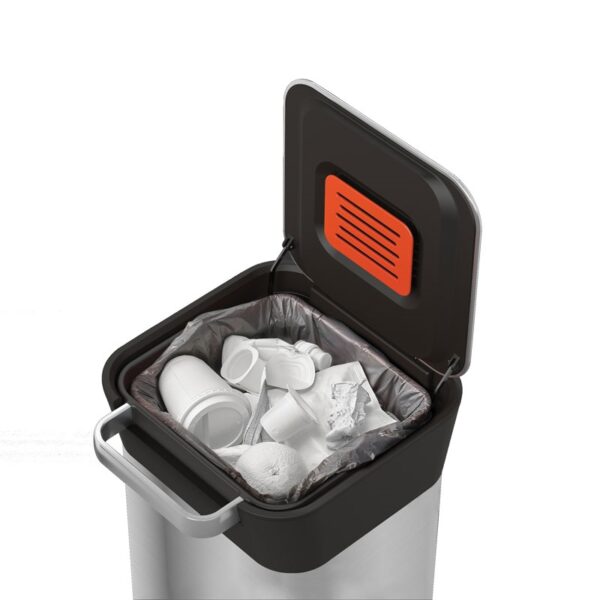 Intelligent Waste Titan Slim 20 liter mat RVS, zwart - VB 300376 - Afbeelding 4