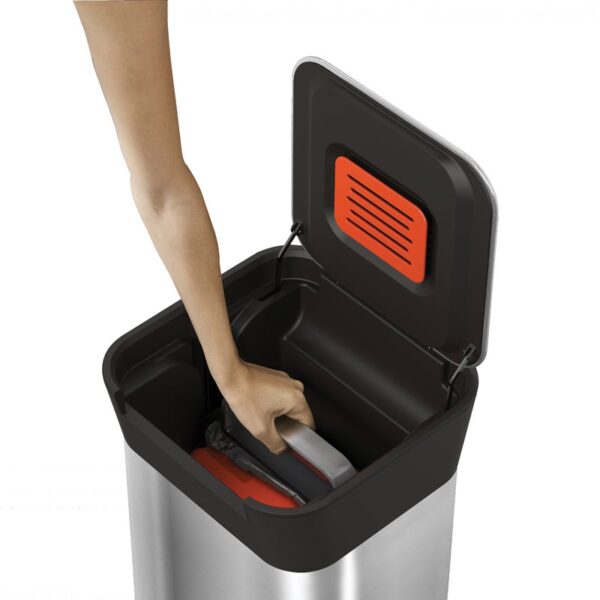 Intelligent Waste Titan Slim 20 liter mat RVS, zwart - VB 300376 - Afbeelding 5