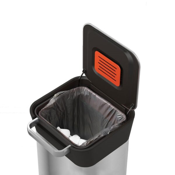 Intelligent Waste Titan Slim 20 liter mat RVS, zwart - VB 300376 - Afbeelding 6