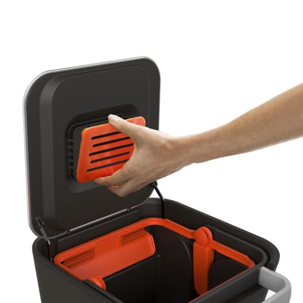 Intelligent Waste Titan Slim 20 liter mat RVS, zwart - VB 300376 - Afbeelding 7